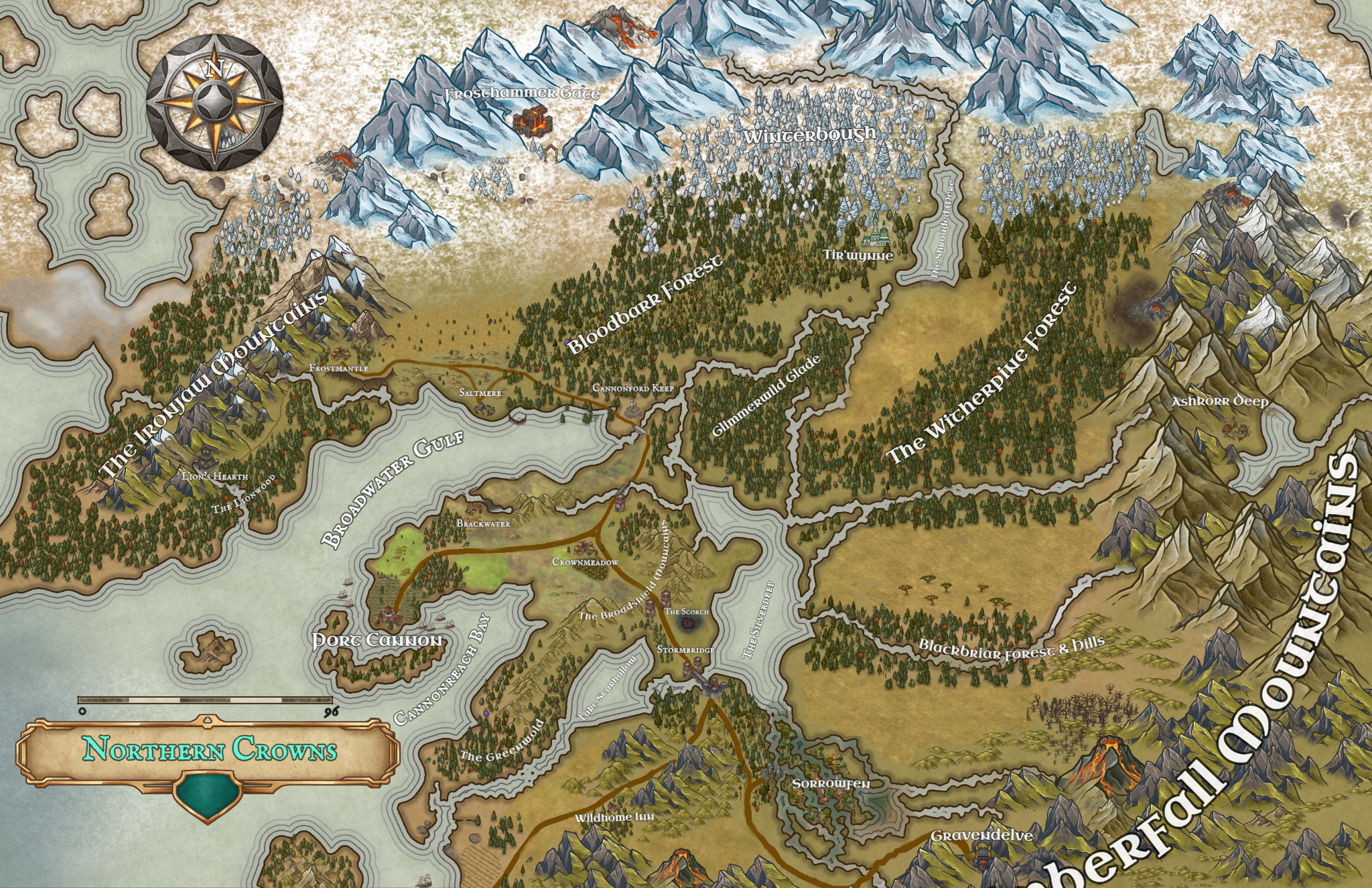 Map of the Heart of the Northern Crowns